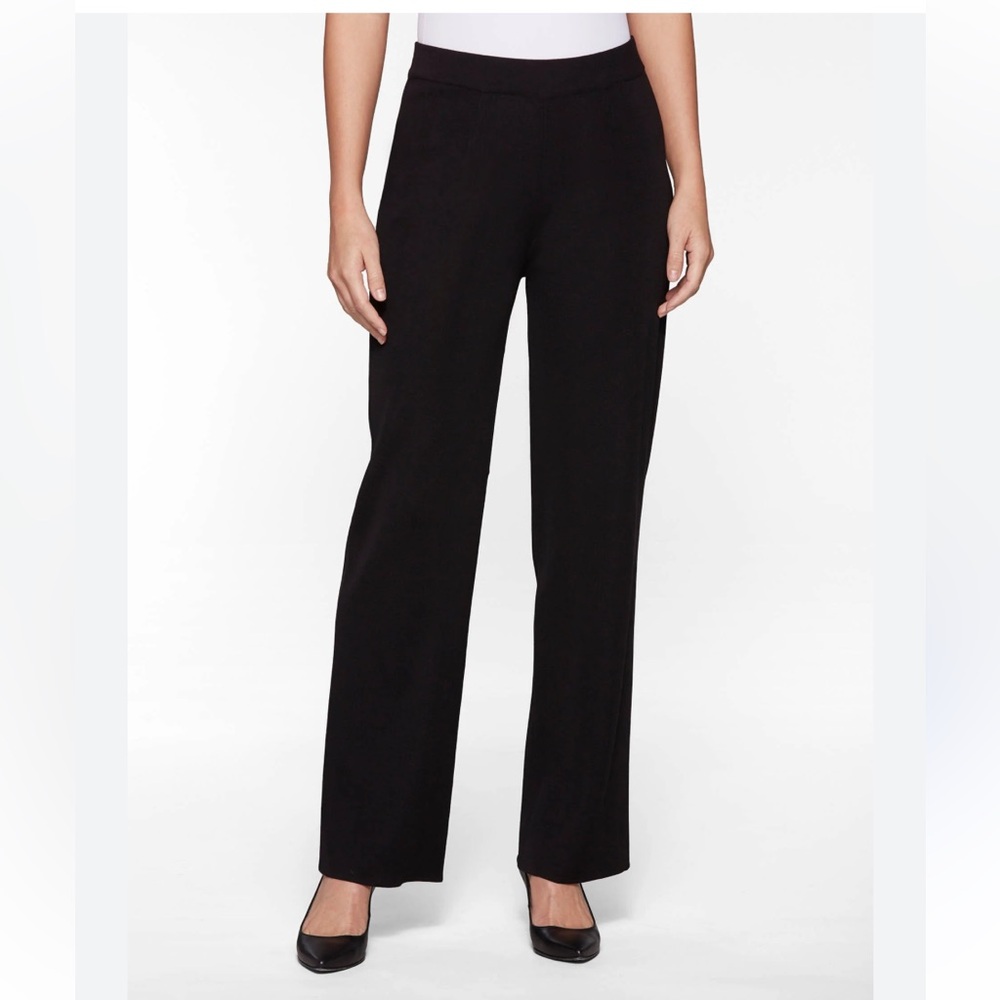Misook Black Straight Leg Pull on Pants XL EUC